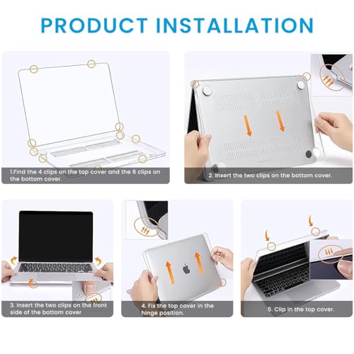 ZORBES® Laptop Cover 13.3 Inch for MacBook Air M1 A2337 A2179 A1932 Case Compatible with Apple 2020 2019 2018 Release Waterproof Clear Plastic Hard Shell Protector 3 PCS ZORBES® Laptop Cover 13.3 Inch for MacBook Air M1 A2337 A2179 A1932 Case Compatible with Apple 2020 2019 2018 Release Waterproof Clear Plastic Hard Shell Protector 3 PCS